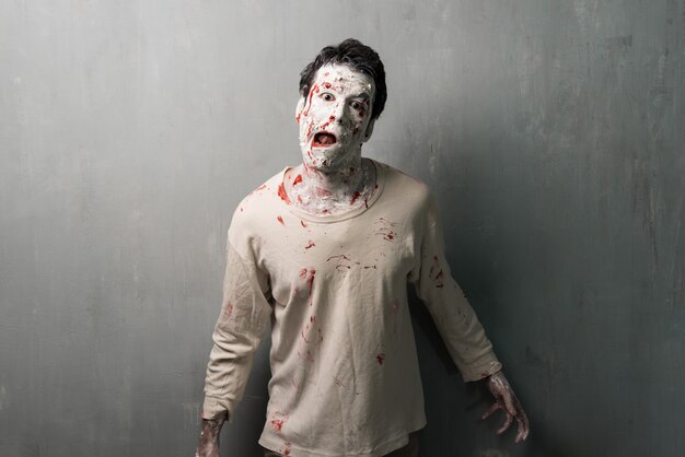 Photo terrorific zombie.  halloween holidays