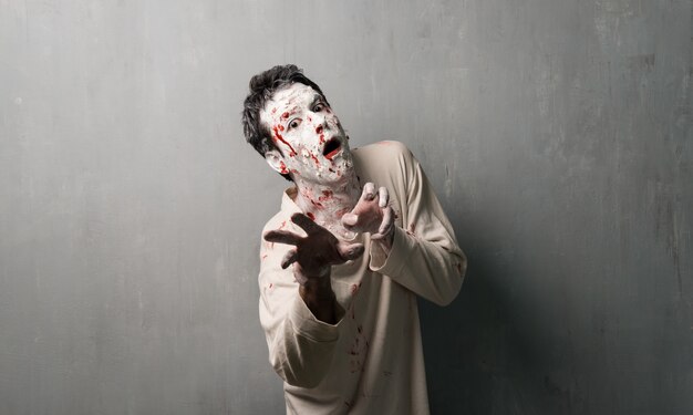 Photo terrorific zombie.  halloween holidays