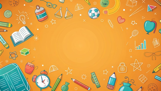 Terug naar school achtergrond illustratie