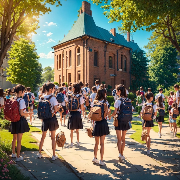 Terug naar school achtergrondafbeelding ai gegenereerd