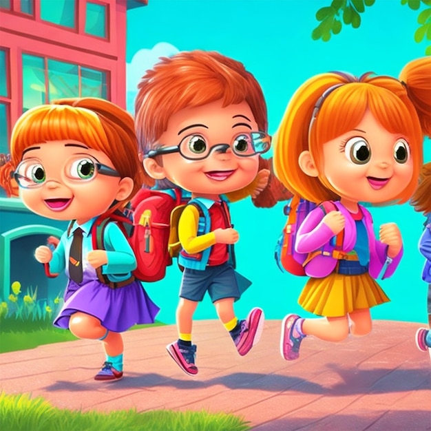 Terug naar school cartoon