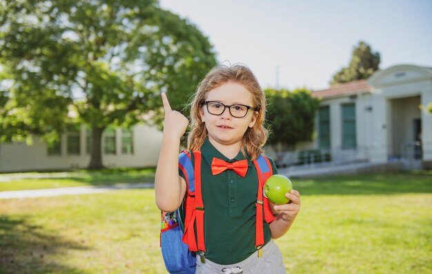 Terug naar school en scholing Kleine scholier terug naar school op kennisdag