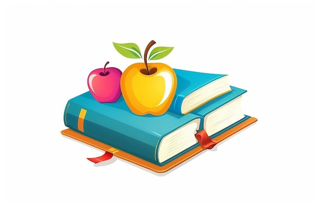 Terug naar school onderwijs studie logo Apple student zorg boeksymbool