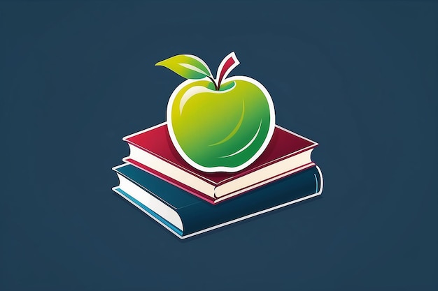 Terug naar school onderwijs studie logo Apple student zorg boeksymbool