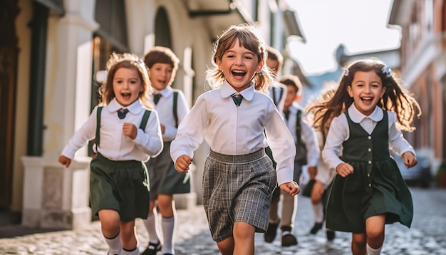 Terug naar school vrolijk en gelukkig onderwijsconcept