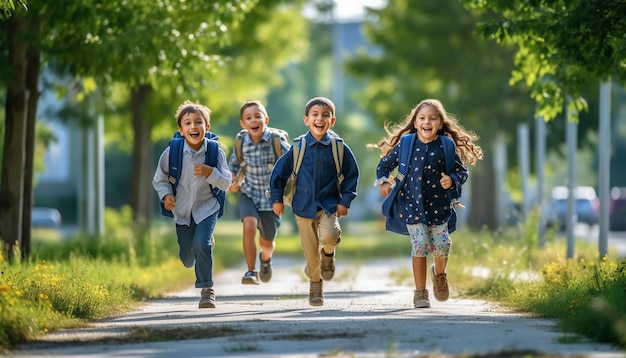 Terug naar school vrolijk en gelukkig onderwijsconcept