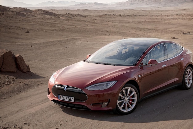 Foto tesla-auto op mars