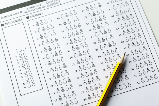 Test scorekaart met antwoorden