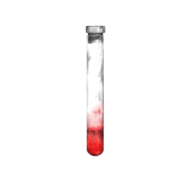 Test tube with blood sample isolated