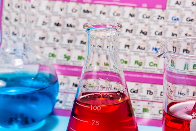 test tubes and papers at laboratory