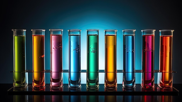 Test tubes used in analytical chemistry for photometric analysis modern laboratory test concept