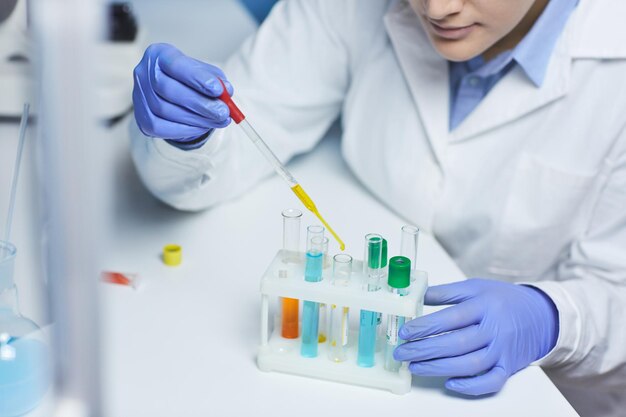 Testing sample in laboratory