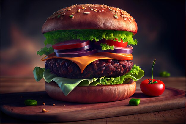 Testy and delicious Burgers food