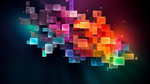 Tetris Colorful Hyperspace Background