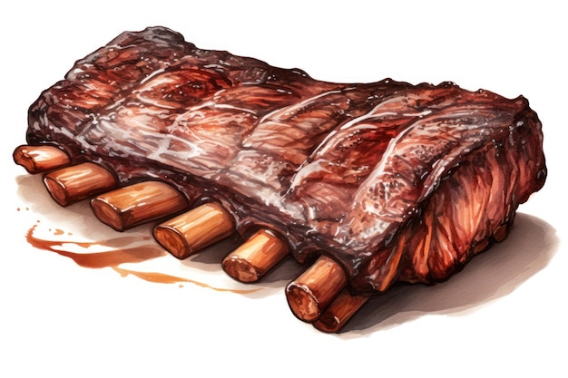 Texas BBQ Beef Ribs Icon on white background