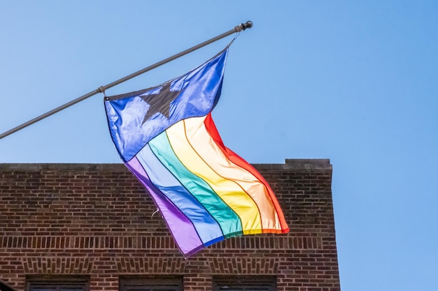 A Texas LGBT gay pride flag