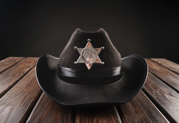 Texas politie sheriff's hoed in westerse stijl en revolver