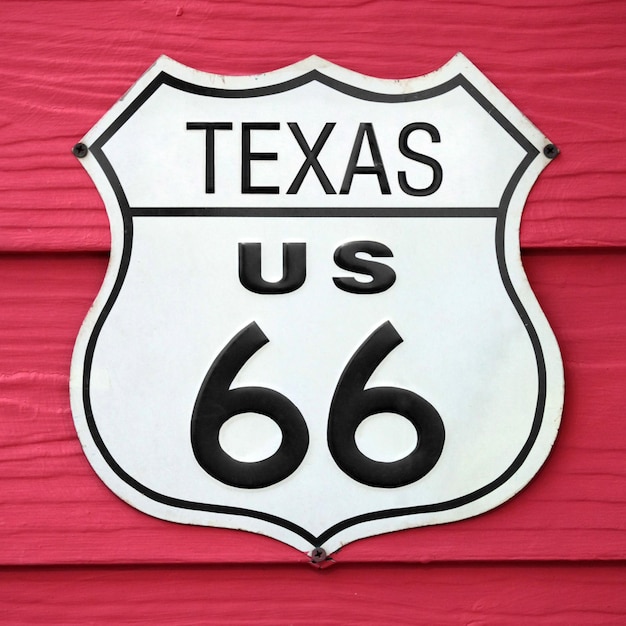 Texas US 66 route sign