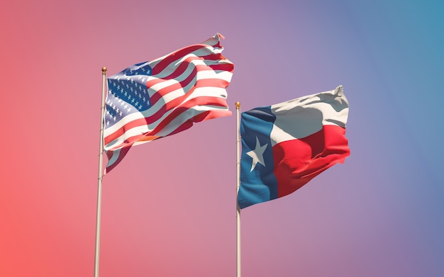 Texas usa state flags al cielo sfumato