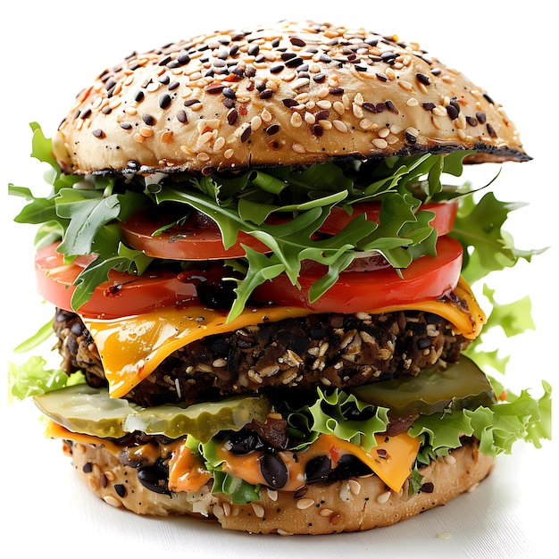 TexMex Black Bean Burger in White Background