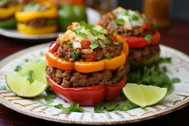 TexMex Enchilada Stuffed Bell Pepper Burger