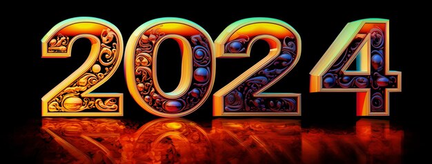 text 2024 new eve colorful design