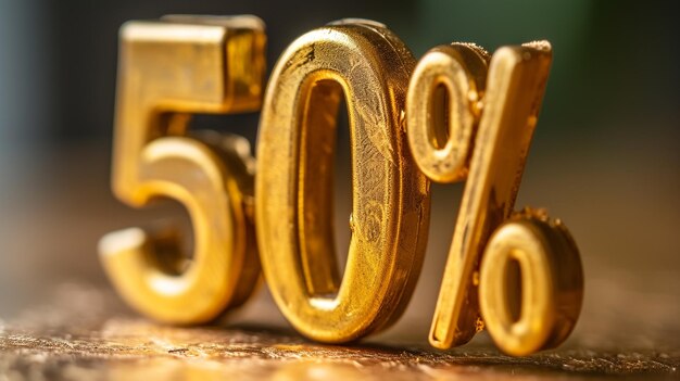 Text 50 fifty percent sale for banner copy space background greeting card poster super gold big