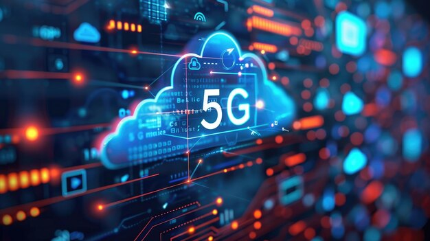 Text 5G fifth generation of cellular technology faster data speeds lower latency enhanced connectivity and supports massive IoT deployments revolutionizing communication