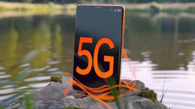 Photo text 5g fifth generation of cellular technology faster data speeds lower latency enhanced connectivity and supports massive iot deployments revolutionizing communication