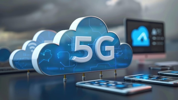 Text 5G vijfde generatie cellulaire technologie snellere gegevenssnelheden lagere latency verbeterde connectiviteit en ondersteunt massale IoT-uitvoeringen die een revolutie in de communicatie veroorzaken