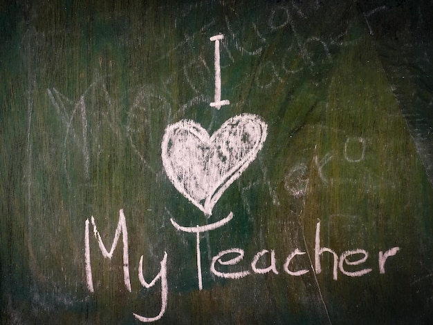 Photo text on a black board with wooden frame teacher's day copy space