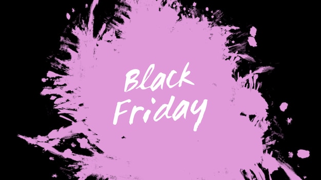 Foto testo black friday su moda rosa e sfondo pennello. stile di illustrazione 3d elegante e di lusso per modello aziendale e aziendale