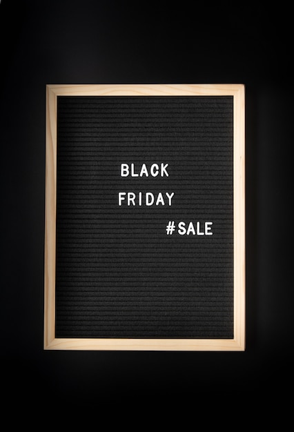 Text black friday sale on black letter board