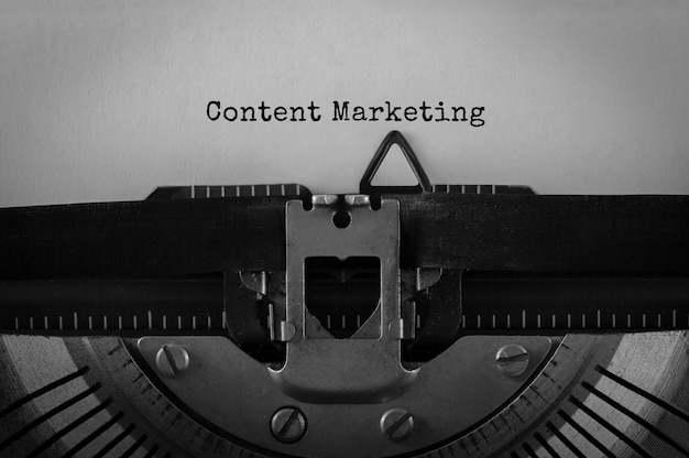 Text Content Marketing typed on retro typewriter