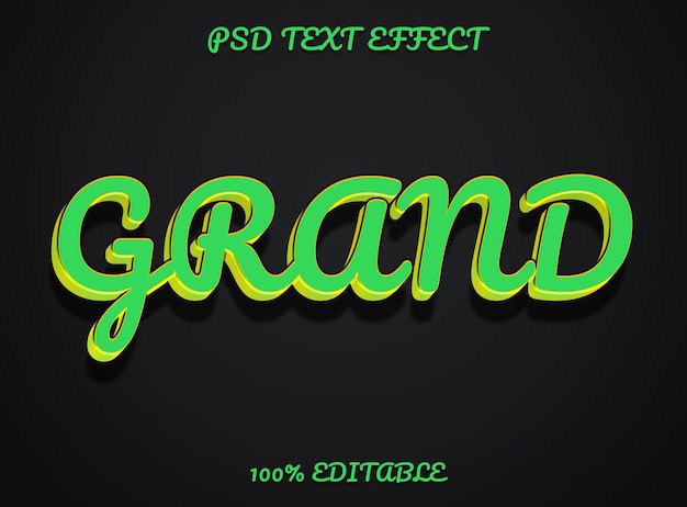 Photo text effect design with green color