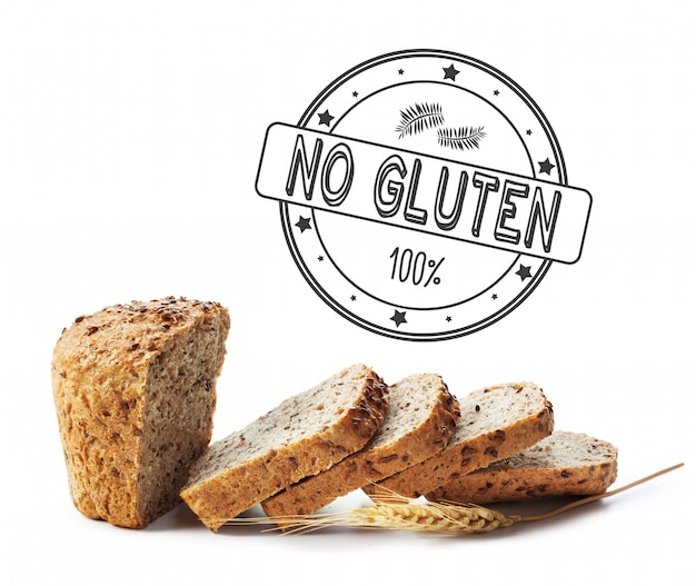 Text gluten free on bread