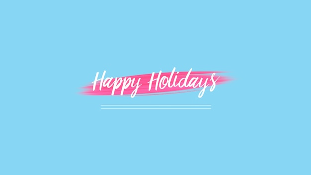 Photo text happy holidays on blue fashion and brush background. elegant and luxury 3d illustration style for business and corporate template