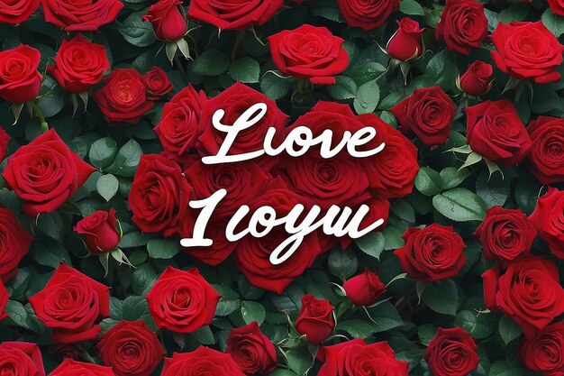 Photo text i love you over red roses