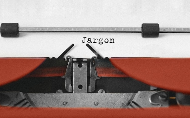 Text jargon typed on retro typewriter