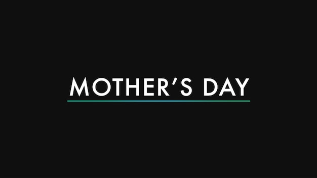 Text Mothers Day on black fashion and minimalism background. Elegant and luxury style 3d illustration for holiday and promo template