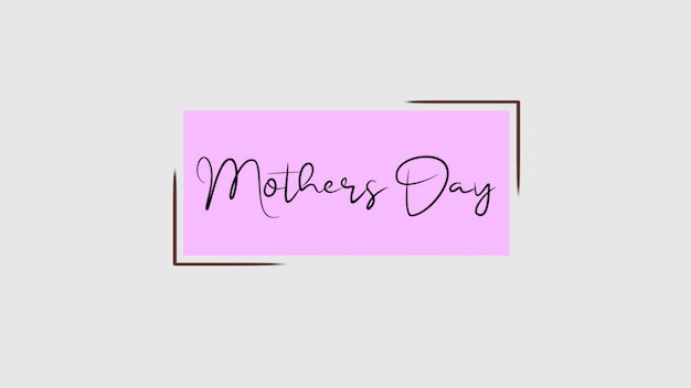 Text Mothers Day on pink fashion and minimalism background. Elegant and luxury style 3d illustration for holiday and promo template