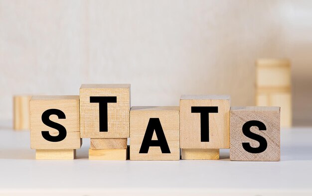 写真 stats のテキストをキューブで表示します