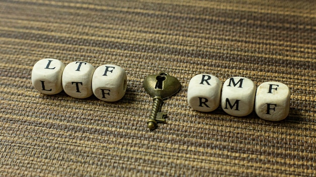 Text RMF on wooden cube