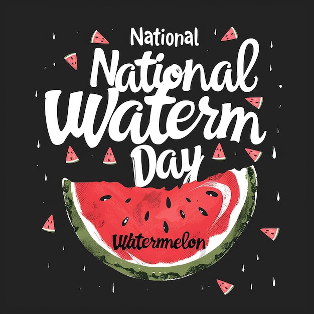 Photo text saying national watermelon day typography