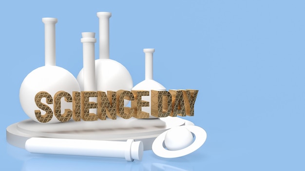 Text science day for holiday concept 3d rendering