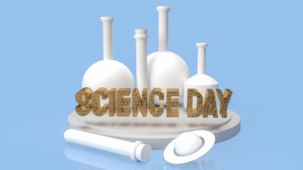 Text science day for holiday concept 3d rendering