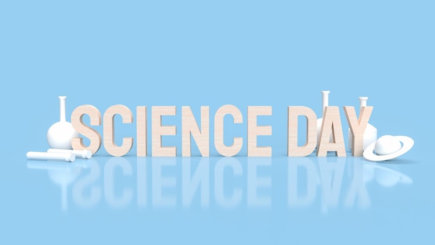 Text science day for holiday concept 3d rendering