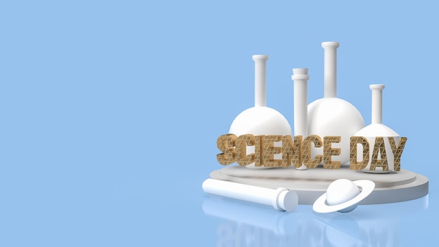 Text science day for holiday concept 3d rendering