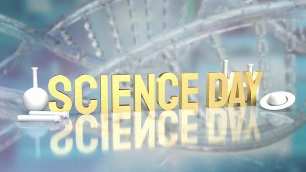 Text science day for holiday concept 3d rendering