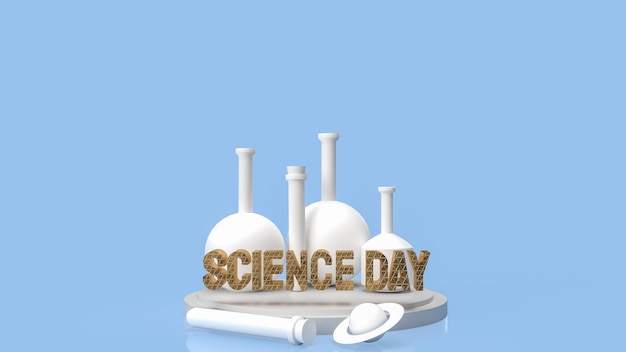 Text science day for holiday concept 3d rendering